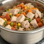 Bowl of freshly made homemade dog food for healthy weight gain